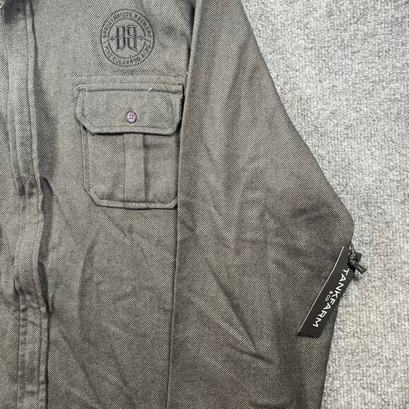 Tank Farm & Co. Zip Up Shirt Men's XXL Gray Long Sleeve NWT Chest Pockets Thick - Picture 4 of 14